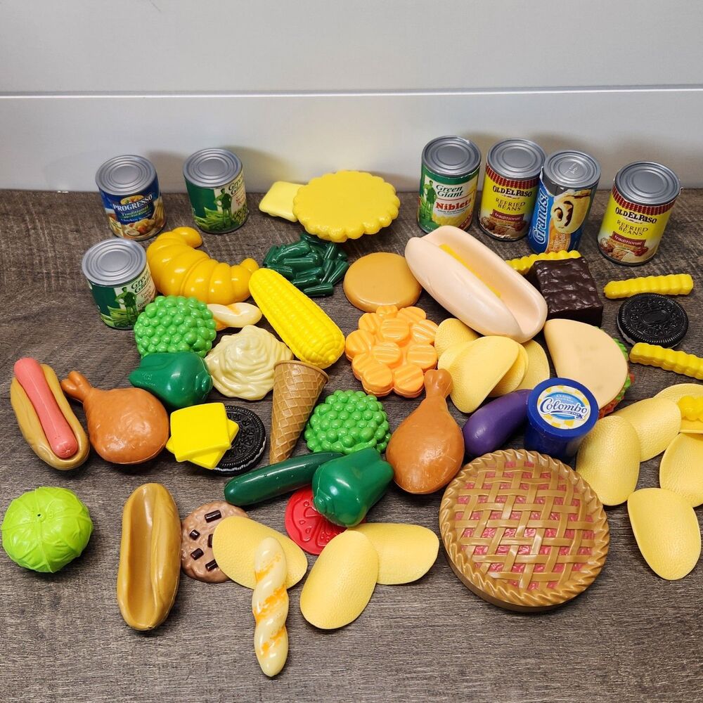 Kids Play Food Set Assortment Meats Sweats Canned Goods Veggies Snacks Etc.
